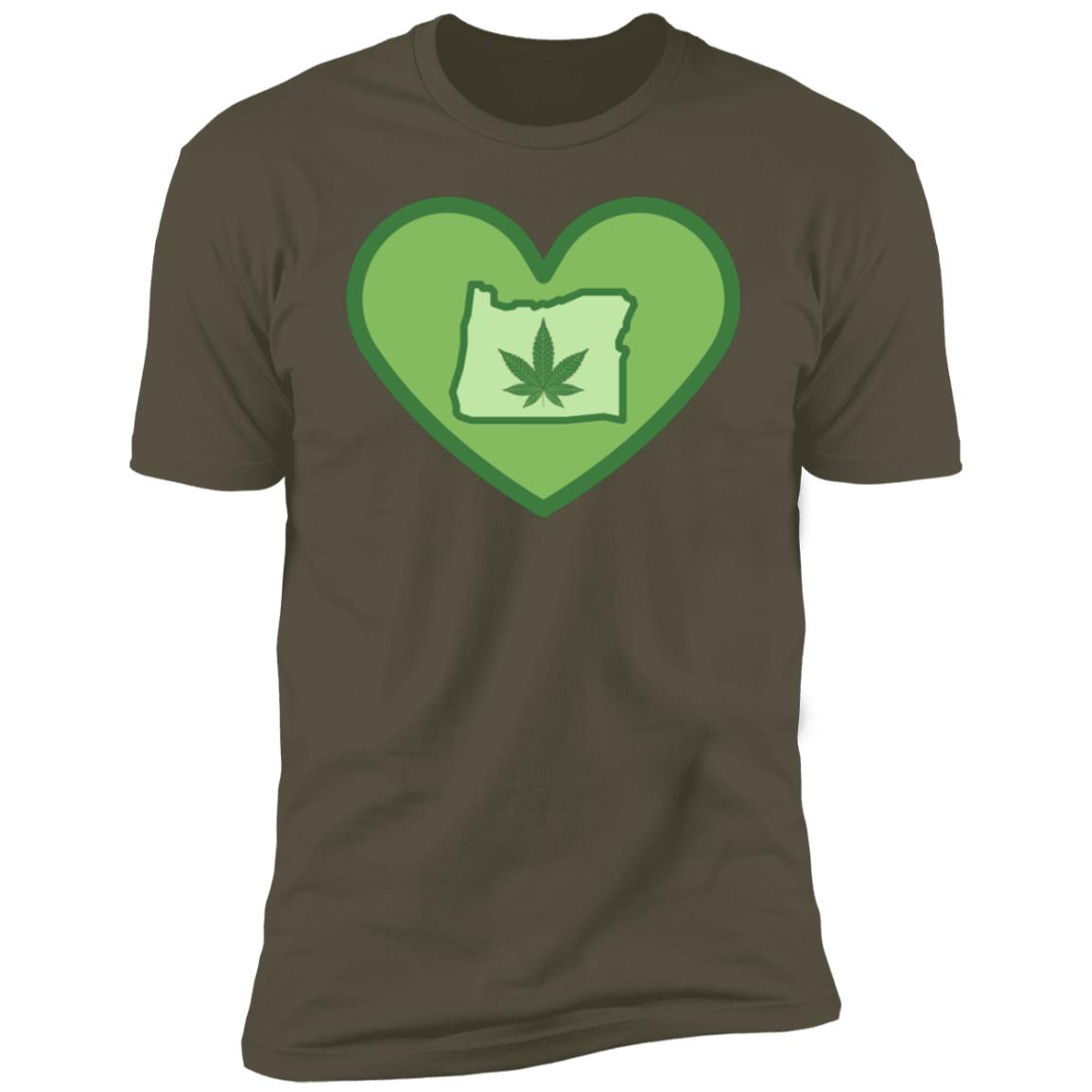 Oregon & bud in my heart - Premium Short Sleeve T-Shirt - full chest print