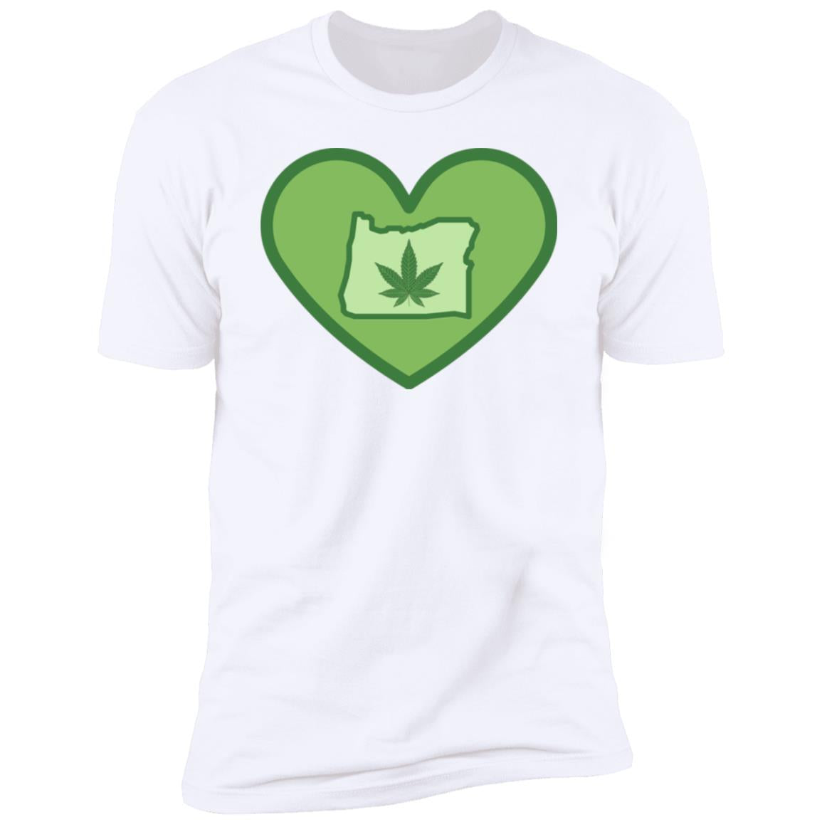 Oregon & bud in my heart - Premium Short Sleeve T-Shirt - full chest print