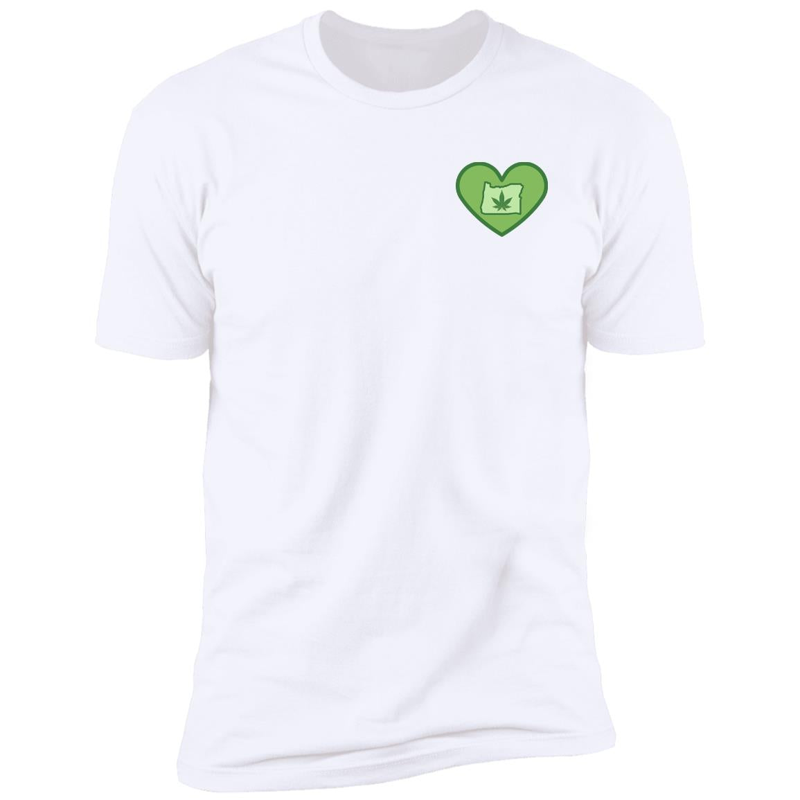 Oregon & bud in my heart - Premium Short Sleeve T-Shirt - pocket print